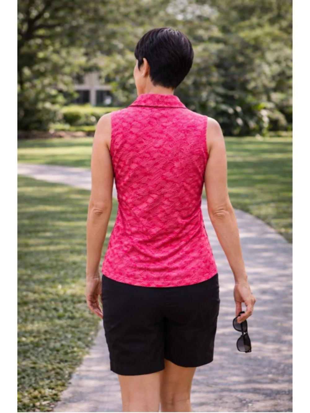 Greg Norman ML75 Womens Small Pink Sleeveless Golf Top 1/4 Zip Performance Polo - Picture 4 of 8